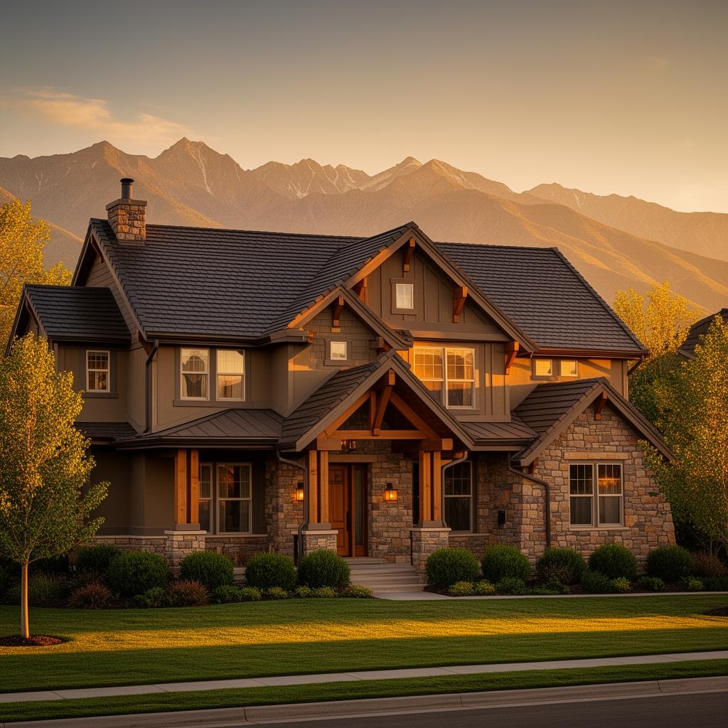 Craftsman-style Utah home with a freshly installed asphalt shingle roof